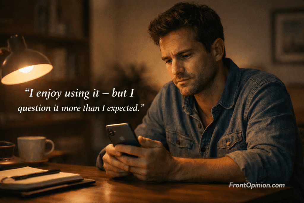 Real user experience showing mixed feelings and quiet frustration while using an iPhone daily