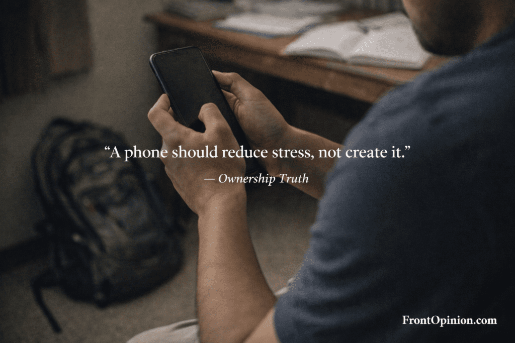 iPhone for students experience highlighting stress and pressure of ownership