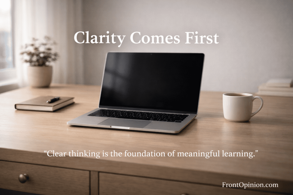 Clarity in learning begins with a clean and focused environment