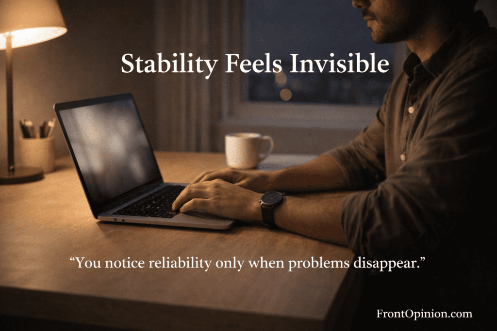 Stability becomes noticeable only when it is missing