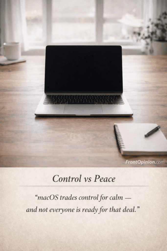 macOS simplicity versus control experience for first time Mac users