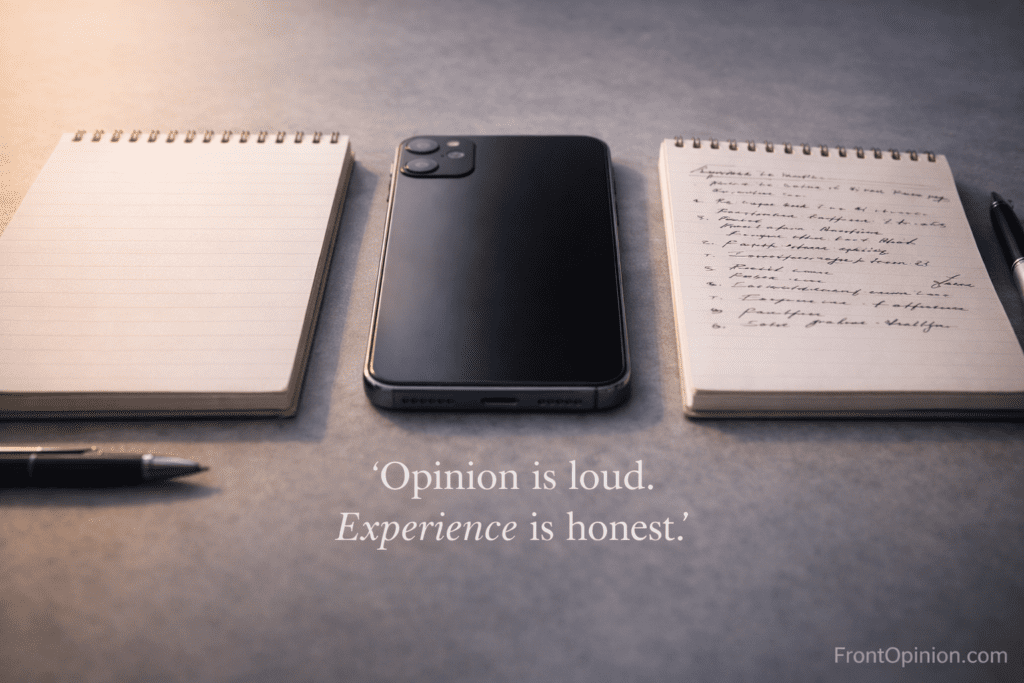 Opinion vs experience of using an iPhone explained visually